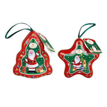 Christmas metal box filled with chocolate Christmas metal box filled with chocolate