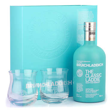 Whisky Bruichladdich The Classic Laddie Scottish Barley box with 2 glasses Whisky Bruichladdich The Classic Laddie Scottish Barley box with 2 glasses