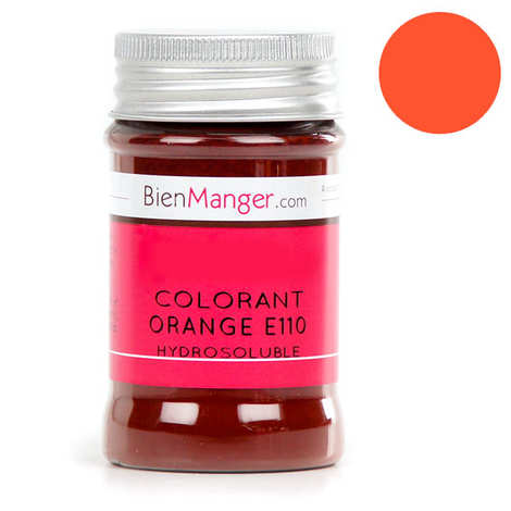 Colorant alimentaire orange E110 - Poudre hydrosoluble - BienManger Arômes  & Colorants