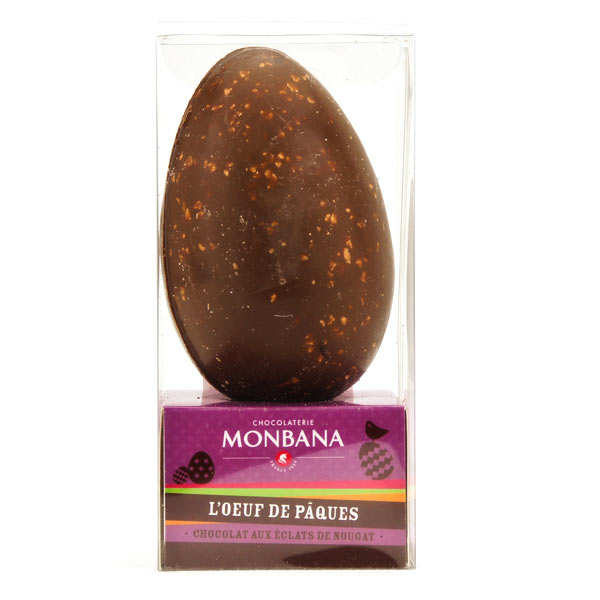 Oeuf de Pâques chocolat au lait et eclats de nougat ...
