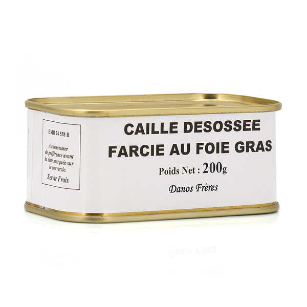 Caille désossée farcie au foie gras de canard - Boîte de 200g