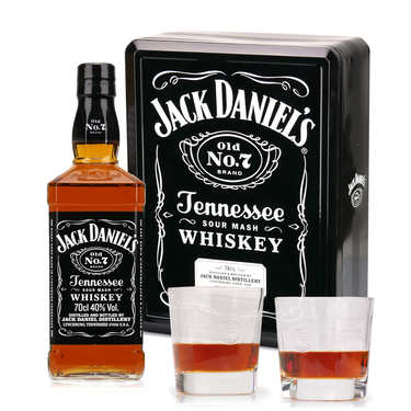 Whisky Jack Daniel's n°7 coffret cadeau métal 2 verres Whisky Jack Daniel's n°7 coffret cadeau métal 2 verres