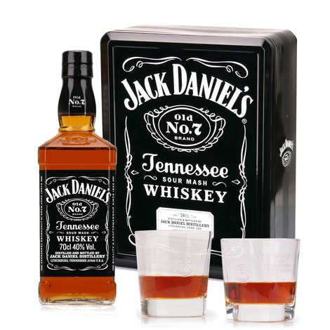 lack boot tactics Whisky Jack Daniel's n°7 with 2 glasses - 40% - Jack Daniel's
