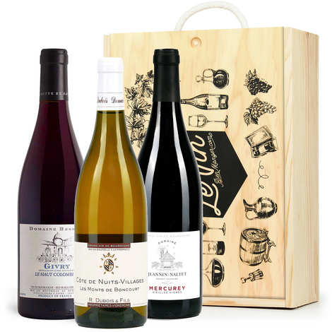 Les Coffrets Cadeaux vins en bois sont disponibles à partir de 20