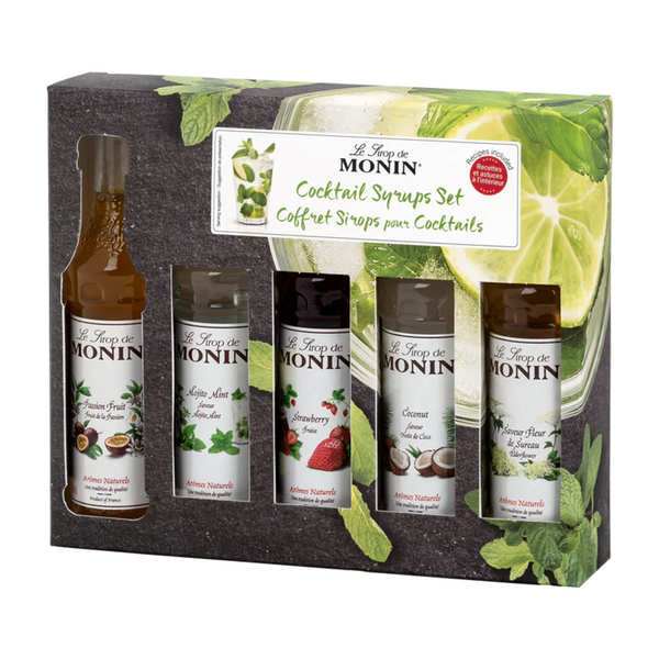 Coffret cocktails - 5 sirops mignonnettes - Monin - Coffret de 5 bouteilles de 5cl