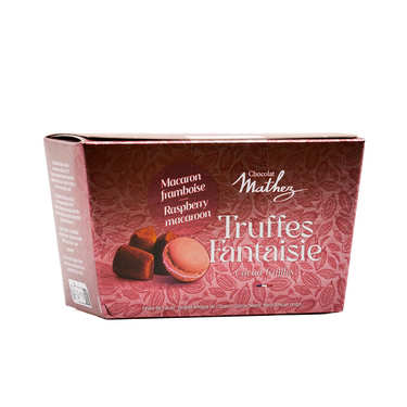 Box of Raspberry Macaroon Fantaisie Truffles Box of Raspberry Macaroon Fantaisie Truffles