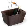 Large woven brown basket in metal and synthetic wicker
