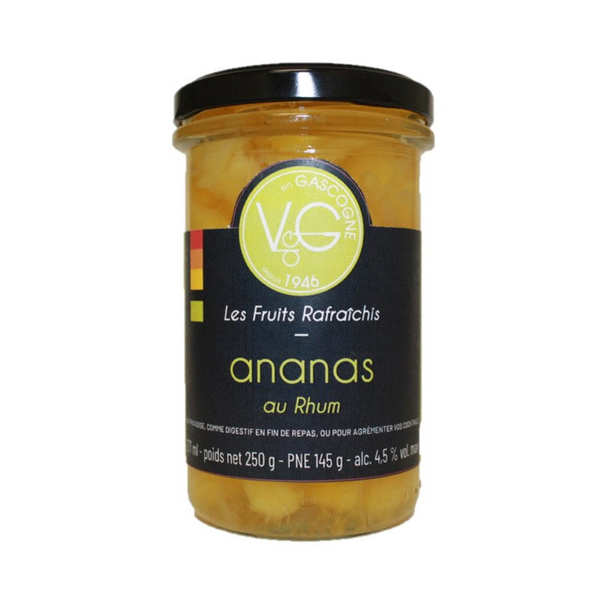 Mini ananas rafraîchis au rhum - bocal 210ml