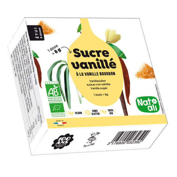 Sucre vanillé bio - les 8 sachets de 8 g