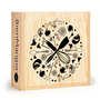 Square wooden box with sliding lid