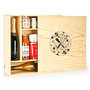 Large square wooden box with sliding lid
