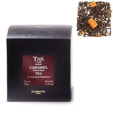 Thé noir au caramel en sachets cristal - Dammann Frères Thé noir au caramel en sachets cristal - Dammann Frères