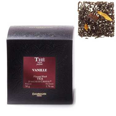 Thé noir à la vanille en sachets cristal - Dammann Frères Thé noir à la vanille en sachets cristal - Dammann Frères
