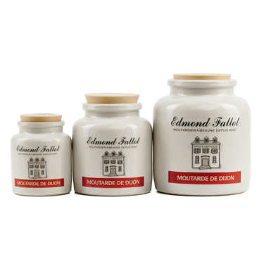 Dijon mustard in an earthenware jar Dijon mustard in an earthenware jar