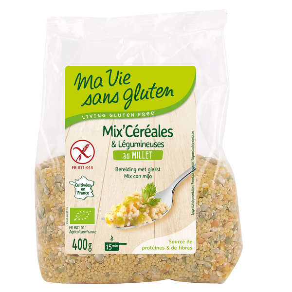 Mix céréales & légumineuses au millet bio sans gluten Ma vie sans gluten