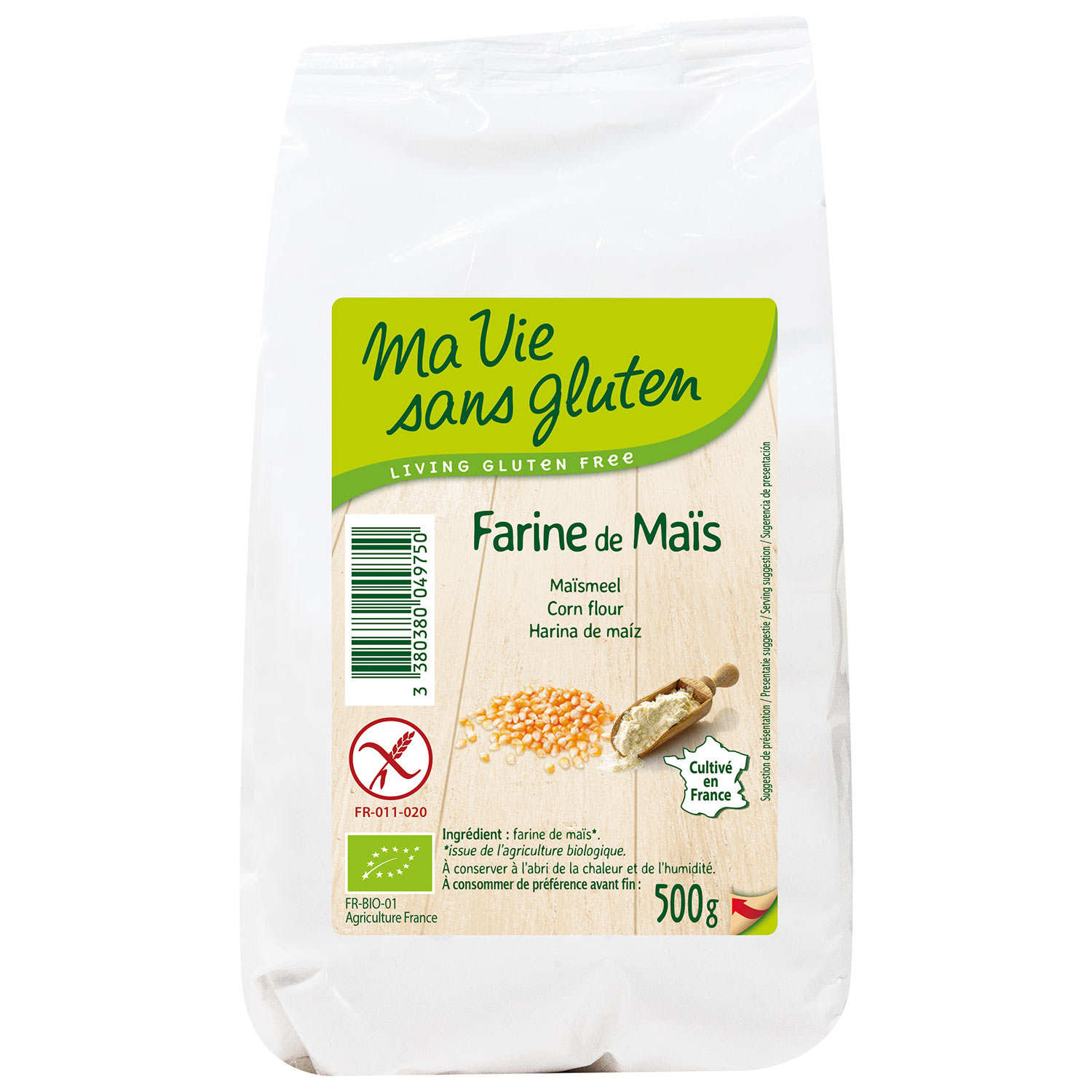 Certified glutenfree organic corn flour Ma vie sans gluten