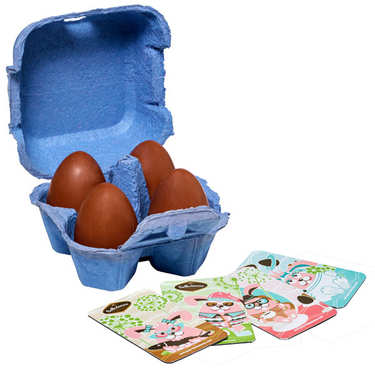 Egg Carton - 4 Organic Milk Chocolate Eggs With a Magnet Egg Carton - 4 Organic Milk Chocolate Eggs With a Magnet