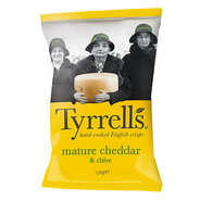 Tyrrells - Chips de pommes de terre au cheddar affiné et à la ciboulette Tyrrells - Chips de pommes de terre au cheddar affiné et à la ciboulette