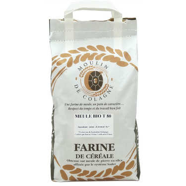 Farine de blé bise à la meule T80 bio Farine de blé bise à la meule T80 bio