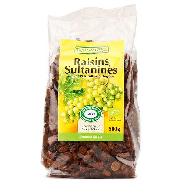 Raisins secs Sultanines BIO, Non sulfurisé