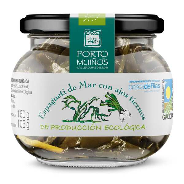 Spaghetti de mer à l'ail nouveau bio - verre 160g