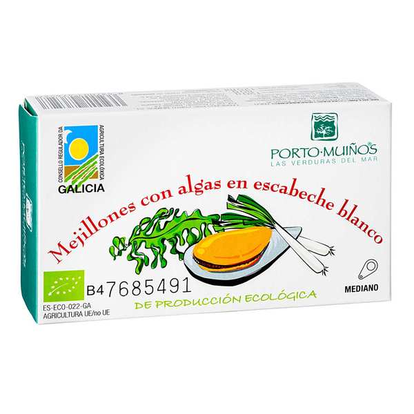 Moules marinées et wakamé bio - boîte 120g