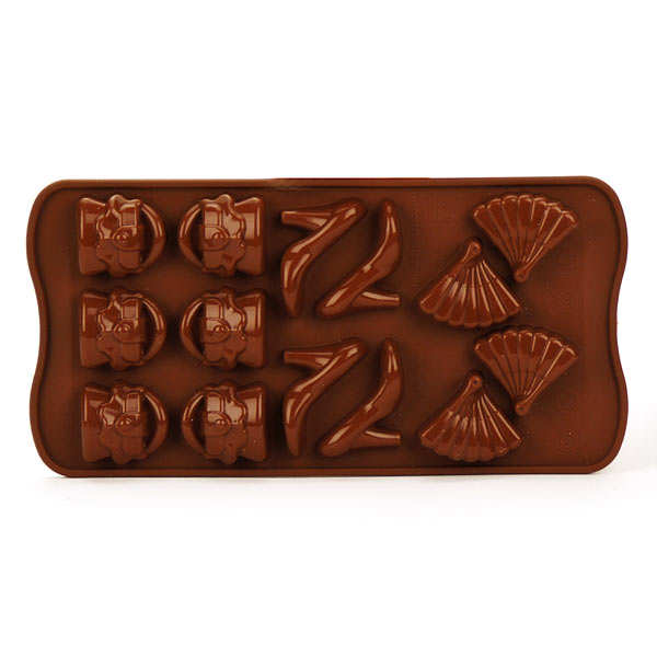 Moule spécial chocolat articles de mode - planche de 14 formes