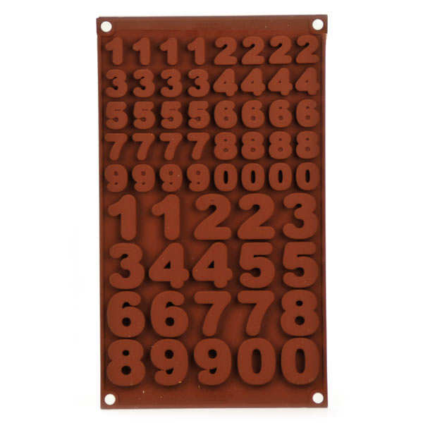 Moule en silicone spécial chocolat chiffres et nombres - moule 124ml