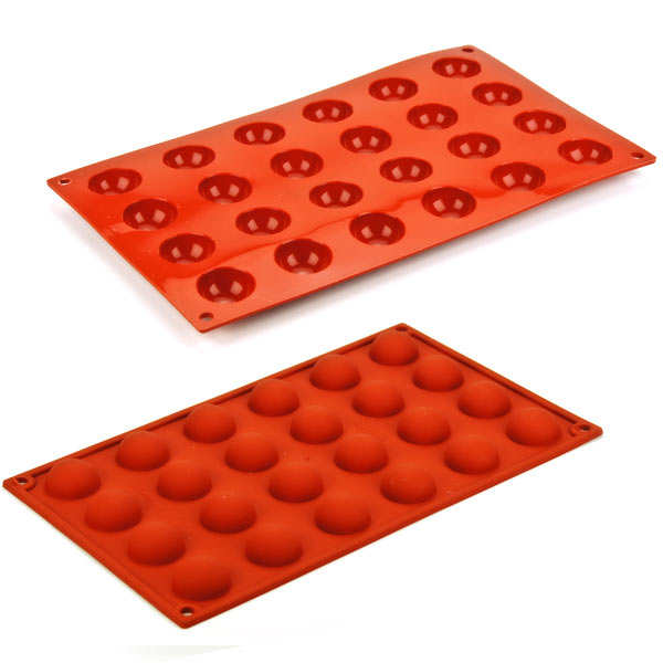 Moule demi-sphères en silicone - planche 24 mini sphères