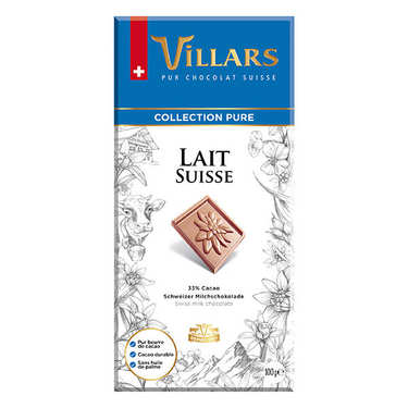 Chocolat suisse au lait Villars Chocolat suisse au lait Villars
