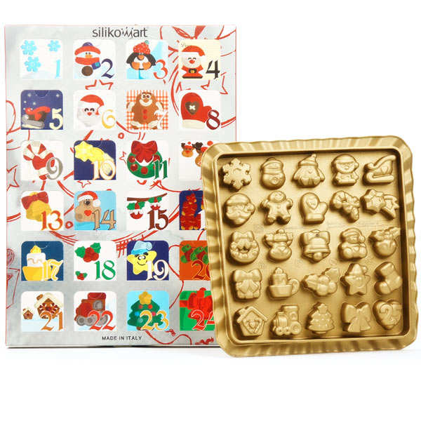 Lot De 4 Moules En Silicone Pour Calendrier De L'Avent - Motif