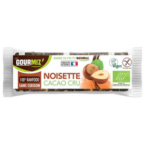 Gourmiz - Barre crue et bio Noisettes - Cacao cru