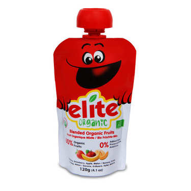Purée pomme, banane,fraise, melon bio Purée pomme, banane,fraise, melon bio