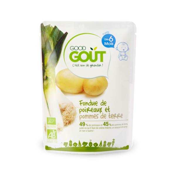 Fondue de poireaux et pommes de terre - petit plat bio dès 6 mois - 8 sachets de 190g