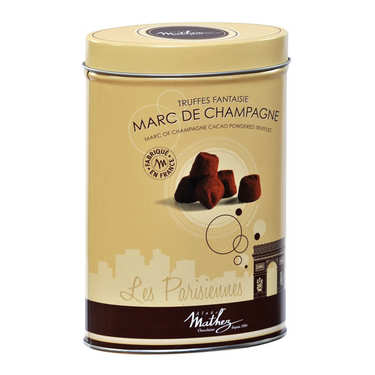 Marc de Champagne Fantaisie Truffles in Tin Box Marc de Champagne Fantaisie Truffles in Tin Box