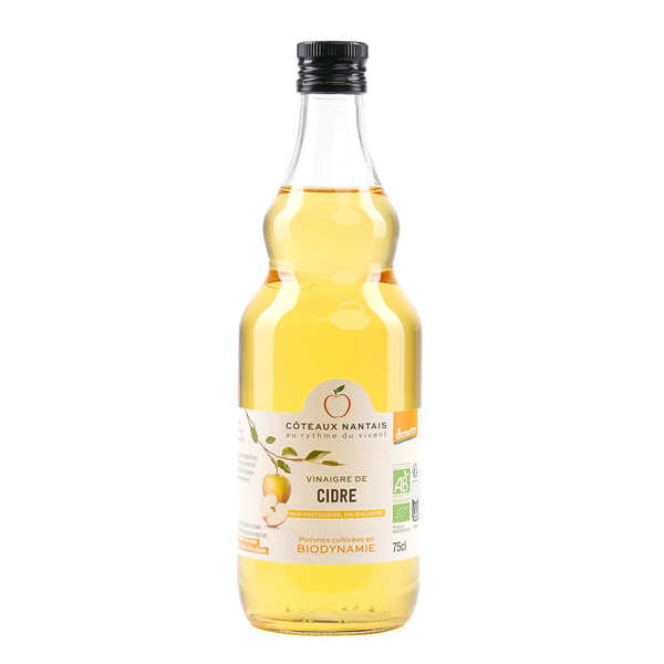 Vinaigre de cidre bio de Bretagne demeter non pasteurisé en bouteille verre - Bouteille en verre de 75cl