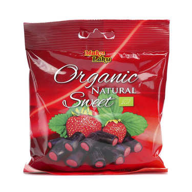 Organic Licorice stuffed with Strawberrie Sweet Organic Licorice stuffed with Strawberrie Sweet