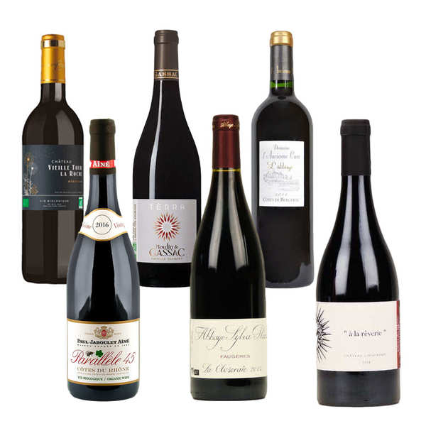 6 Premium Organic Red Wines from France