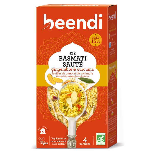 Riz basmati sauté au gingembre et curcuma - Paquet 250g