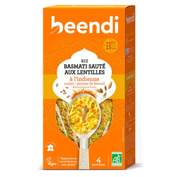 Riz basmati sauté aux lentilles à l'indienne - Paquet 250g