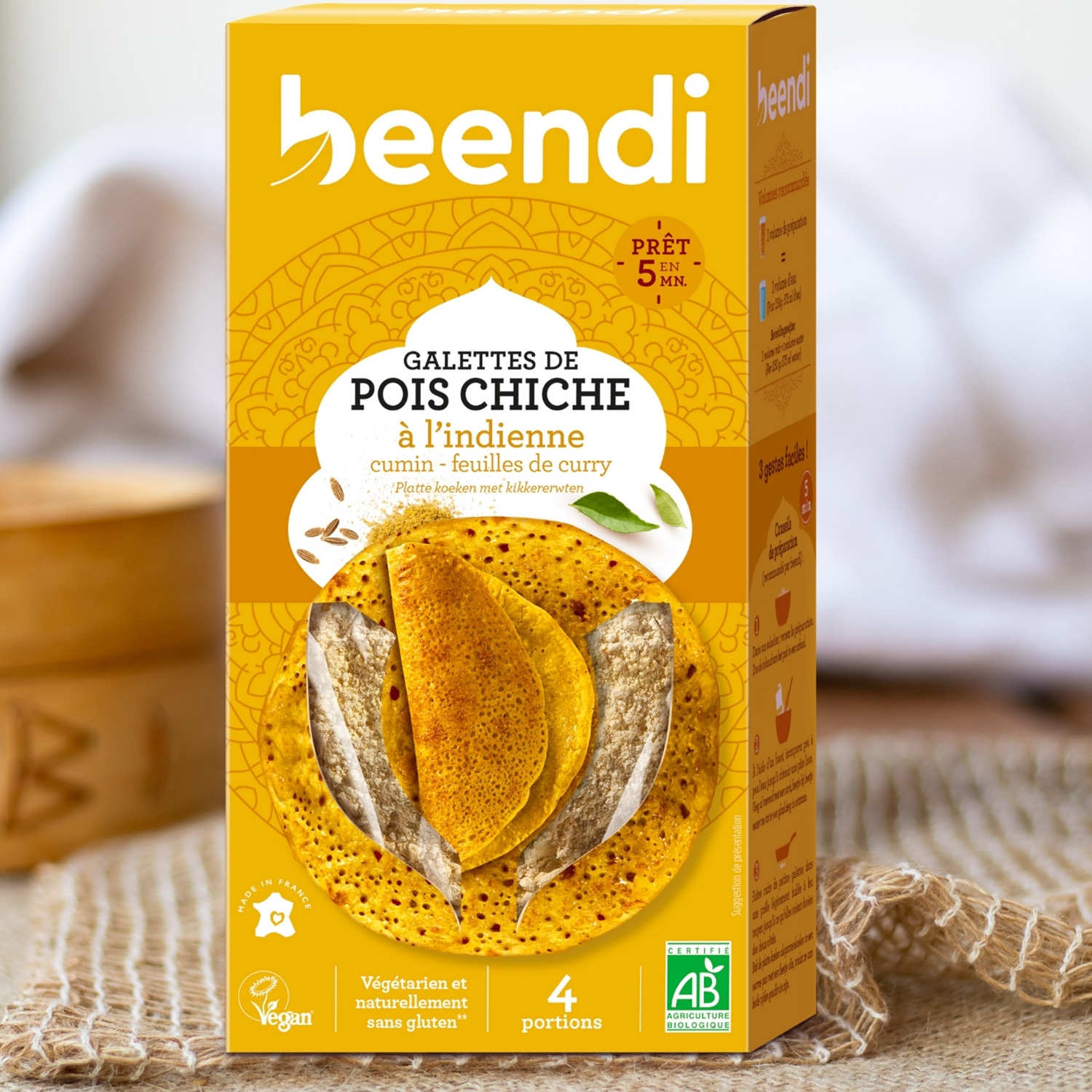 Organic Chickpea Pancakes Indian Style - Beendi