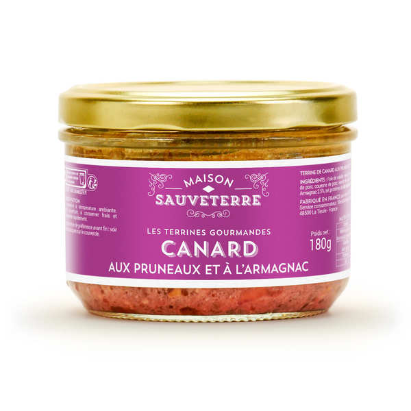 Terrine de canard aux pruneaux et à l'armagnac - 3 verrines de 90g