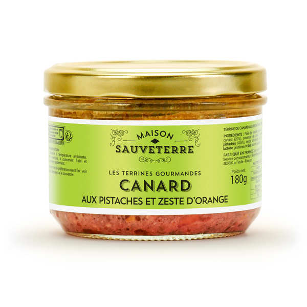 Terrine de canard aux pistaches et zestes d'orange - 3 verrines de 90g