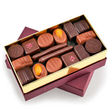 Ballotin premium de chocolats noirs et au lait Ballotin premium de chocolats noirs et au lait