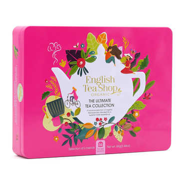 Coffret métal de 72 sachets de thés et infusions bio - English Tea Shop