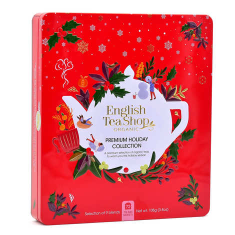 Coffret de thé bio de Noël - 72 sachets 9 parfums - English Tea Shop