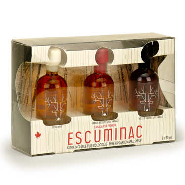 Coffret 3 coulées Sirop d'érable Escuminac Coffret 3 coulées Sirop d'érable Escuminac