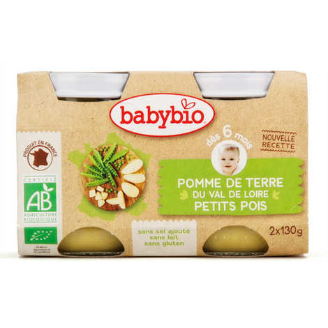 Babybio Petits pots Bébé Petit pois Mais Riz - Alimentation dès 6 mois