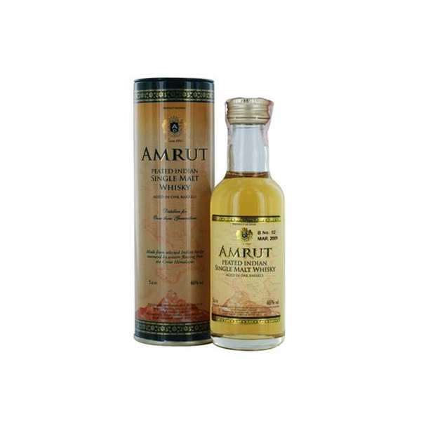 Peated Amrut Indian single malt - Sample bottle - 46% - Amrut