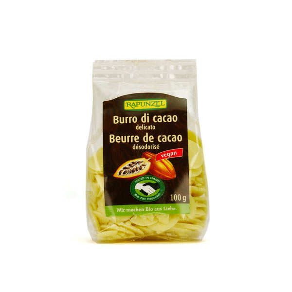 Beurre de cacao bio désodorisé en pastilles Rapunzel